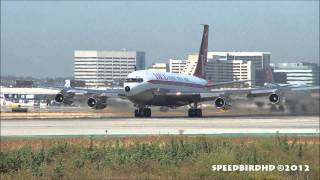 John Travoltas Private Boeing 707138B N707JT Takeoff From Los Angeles [upl. by Heinrik]