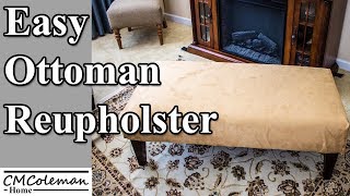 How to recover  reupholster an ottoman [upl. by Iatnohs953]