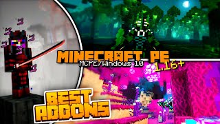 Minecraft PE Top 10 Unique AddonsMods  A New Experience For Bedrock Players [upl. by Inaja]