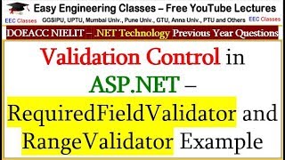 Validation Control in ASPNET – RequiredFieldValidator and RangeValidator Example [upl. by Etat]