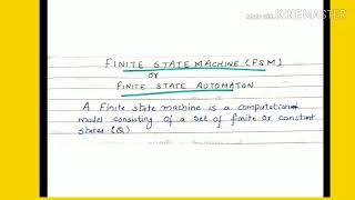 Finite Automata Finite State Machine  lecture7 toc [upl. by Kornher]