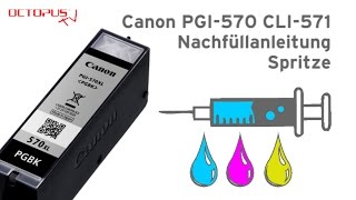 Nachfüllanleitung Canon PGI570 CLI571 Tintenpatronen Spritze [upl. by Benia]