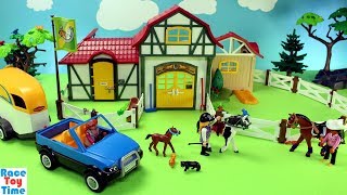 Playmobil Horse Stable Farm Build and Play Toys For Kids [upl. by Uba]