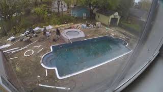 Fiberglass pool install timelapse part 2 [upl. by Lewan]