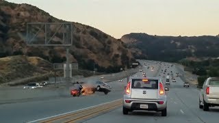 Road rage sparks crash chaos on LA freeway [upl. by Anh330]