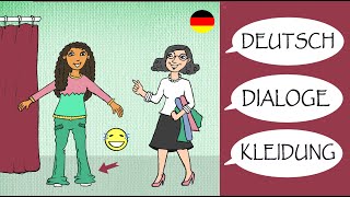 Deutsch lernen Dialoge  Kleidung kaufen  shopping  German lesson clothing  A2  B1 [upl. by Nois]