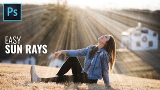 Sun Rays Effect in Photoshop  Create Light Rays  Photoshop Tutorial Easy [upl. by Cilurzo]