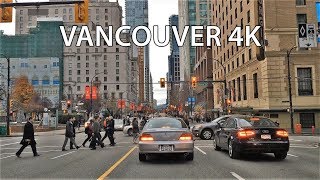 Driving Downtown  Vancouver 4K  Canada [upl. by Ellerred]