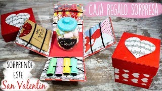 Cartonaje caja regalo sorpresa DIY San Valentín [upl. by Sharman]