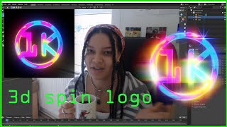 3D SPINNING IRIDESCENT LOGO in Blender Tutorial [upl. by Ykcim]