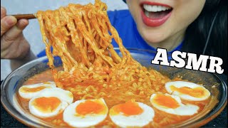 ASMR SPICY CHEESY NOODLES  SOFT BOIL EGGS RELAXING EATING SOUNDS NO TALKING  SASASMR [upl. by Gaige]