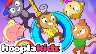 HooplaKidz  Five Little Monkeys  More Nursery Rhymes amp Kids Songs [upl. by Merfe430]