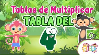 TABLA DEL 4 PARA NIÑOS  Canciones de las tablas de multiplicar  Elite Kids [upl. by Mandych]