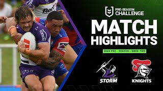 NRL Preseason 2024  Storm v Knights  Match Highlights [upl. by Lalita]