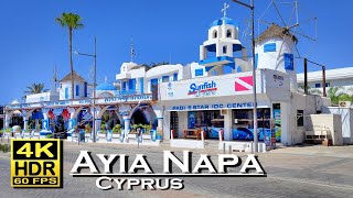 Ayia Napa Cyprus city center in 4K 60fps HDR UHD Dolby Atmos 💖 The best Places 👀 Walking Tour [upl. by Modie]