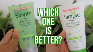 Simple Refreshing vs Moisturizing Facial Wash  Which one is better [upl. by Eedyah]