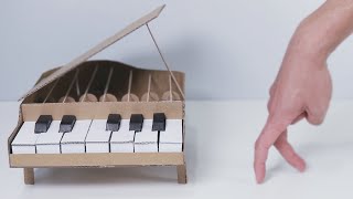 How to make Amazing Cardboard Grand Piano for finger man [upl. by Odragde744]