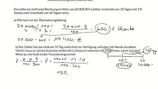 Skontorechnung Lieferantenkredit [upl. by Longley]