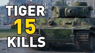 World of Tanks  15 KILLS IN A TIGER [upl. by Onyx]