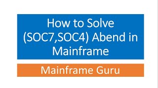 How to Solve SOC7 SOC4 Abend in Mainframe via DumpMaster Tool Spool SDSF  Mainframe Guru [upl. by Ahseiyn281]