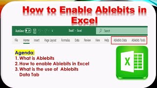 How to enable Ablebits tab in Excel  Excel Tutorials [upl. by Ycinuq]