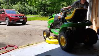 DIY John Deere Mower Belt Remove amp Replace how to [upl. by Hanahsuar]