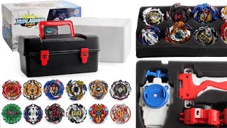 Unboxing 12 Beyblades Burst Evolution Metal Fusion  Beyblade Reviews [upl. by Aerdnwahs]