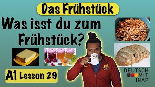 A1 German lesson 29  Essen und Trinken  das Frühstück  Breakfast  Vocabulary [upl. by Ateuqram]