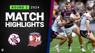 NRL 2024  Sea Eagles v Roosters  Match Highlights [upl. by Vish]