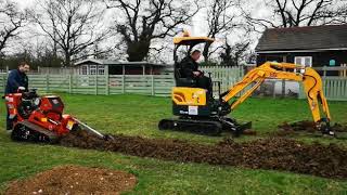 Ditch Witch CX24 trencher VS Mini Digger [upl. by Eittak]