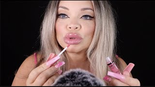 ASMR Lipgloss Application  Pumping  Mouth Sounds [upl. by Carthy]