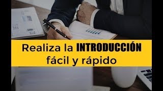 CÓMO HACER LA INTRODUCCIÓN DE UN TRABAJO DE INVESTIGACIÓN [upl. by Jollenta]