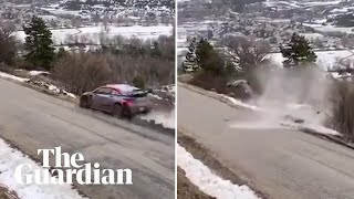 Ott Tanak walks away after dramatic crash in Monte Carlo Rally [upl. by Erine]