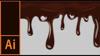 HOW TO ILLUSTRATE Dripping Chocolate  Realistic  Adobe Illustrator  SpeedART 2021 [upl. by Anuahsar]