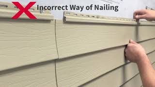 Kaycan Vinyl Siding Installation Tips Nailing [upl. by Wilkey774]