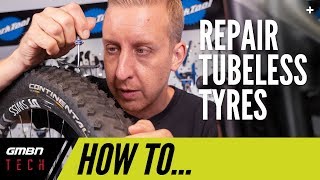 How To Repair Tubeless Tyres  MTB Maintenance [upl. by Isma]