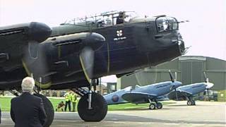 An Avro Lancaster starts up taxies out takes off and does a flyby [upl. by Sullivan]