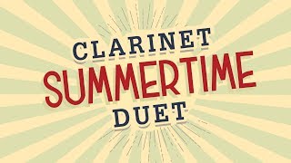 Summertime Intermediate Jazz Clarinet Duet  Music on screen [upl. by Resaec]