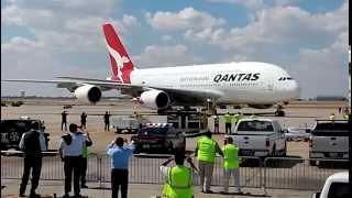 Qantas A380 landing at DallasFort Worth International Airport [upl. by Gomer194]