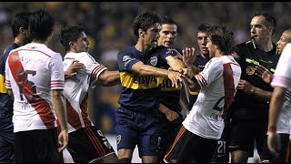 Superclasico  Boca Juniors vs River Plate Fights Fouls Red Cards [upl. by Watanabe]