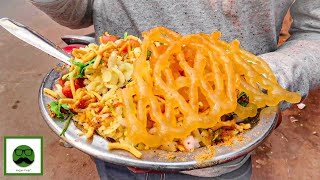 Sabse Tasty Poha Jalebi  Indian Street Food  Veggiepaaji Gwalior [upl. by Lud]