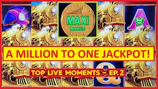 A MILLION to ONE JACKPOT Top Casino Moments LIVE Ep 2 [upl. by Lerrad]