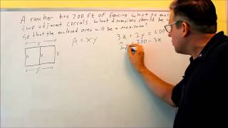 Calculus Optimization Problems Fencing Problem [upl. by Kcarb]