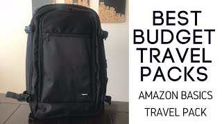 Best Budget Travel Packs Amazon Basics CarryOn Travel Backpack [upl. by Yelah]