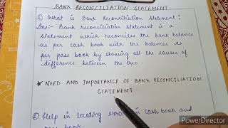 Meaning of Bank Reconciliation Statement and its need and importance [upl. by Belshin267]