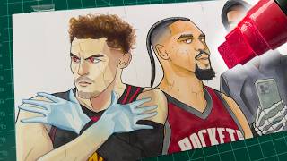 Drawing NBA VILLAINS Lineup 😈🤬 [upl. by Sharon732]