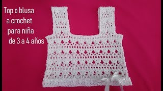 Top o blusa a crochet para niña de 3 a 4 años [upl. by Ahsinut216]