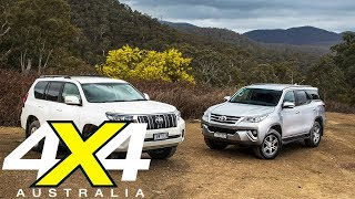 2018 Toyota Prado vs Toyota Fortuner comparison review  4X4 Australia [upl. by Micaela]