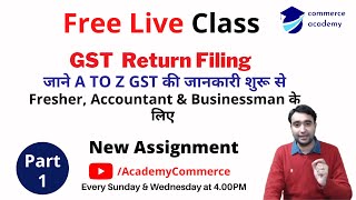 Free GST Return Filing Live Class  1 with New Assignment for Fresher Accountant amp Businessman [upl. by Ernest]