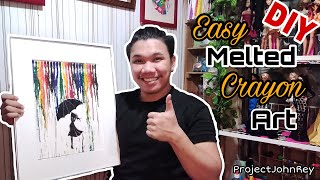 DIY  Easy Melted Crayon Art  ProjectJohnRey [upl. by Favien]